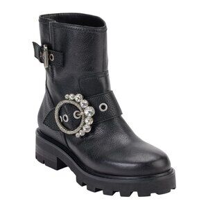 KARL LAGERFELD / Marceau / Black / Lug-Sole / Combat Boot / With Crystal Detail